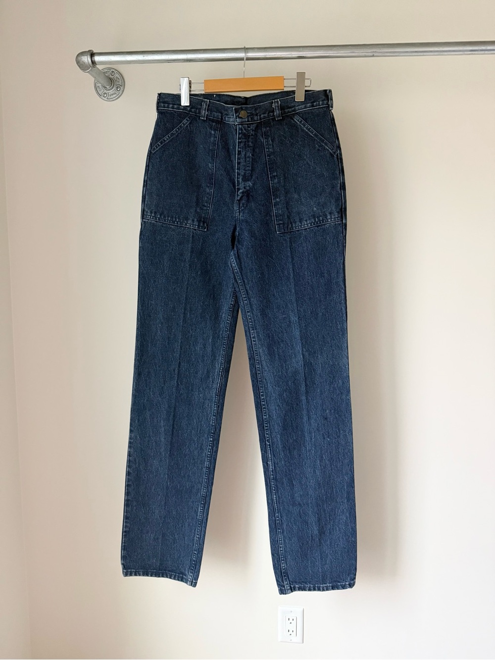 Vintage 90s Big Blue Fatigue Style Dark Wash Jeans